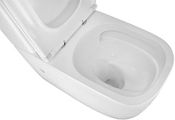 Azario Унитаз-компакт Riano AZ-1305A безободковый с бачком с сиденьем микролифт белый – фотография-10