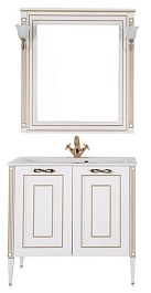 Aquanet Тумба с раковиной Паола 90 белая/ золото (186116) – фотография-5