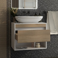 Teymi Тумба с раковиной Ritta 65 Ellie 60 подвесная белый/дуб – фотография-4