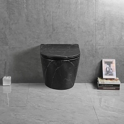 Ceruttispa Унитаз подвесной Sella Aria Tornado MMB CT9531 мрамор черный матовый – фотография-4