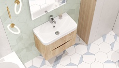 Velvex Тумба с раковиной Clay 70 дуб верона – фотография-3