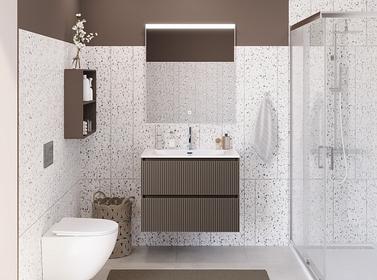 BelBagno Тумба под раковину Uno mini 90 подвесная Бежевый матовый – картинка-11