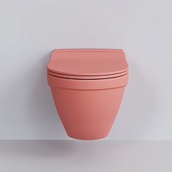 Ambassador Сиденье для унитаза Nord тонкое розовое матовое – фотография-3