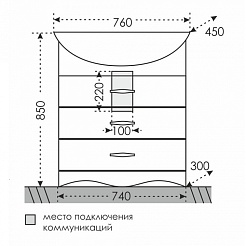 СанТа Мебель для ванной Верона 75, напольная – фотография-4