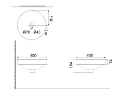 Creo Ceramique Раковина PU3010 (HDL580) 40 см – фотография-2