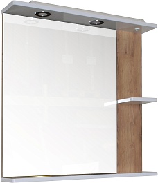 ASB-Mebel Зеркало Альпина 80 белое/дуб золотой – фотография-2