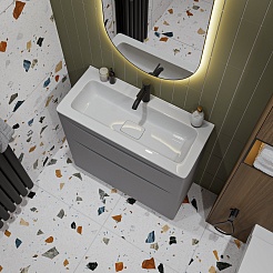 Vivon Тумба под раковину Ostin 80 напольная серая матовая – фотография-6