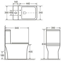Aquanet Унитаз-компакт напольный Cube 2-C 240208 без бачка – фотография-2