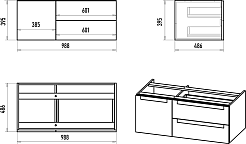 Brevita Мебель для ванной Cargo 100 подвесная черная матовая – фотография-22