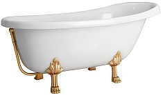 Фэма Ванна из литьевого мрамора Салерно (ножки бронза, слив-перелив бронза)