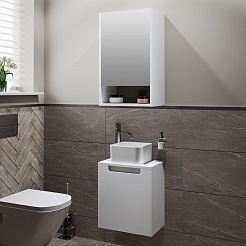 Runo Мебель для ванной Бари Микра 40 R Uno подвесная дуб крафт/белая – фотография-2