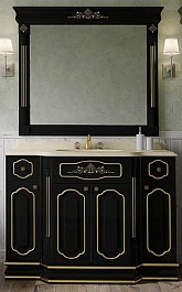 Misty Мебель для ванной Астория Gold 120 черная глянцевая – фотография-1