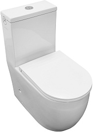 Azario Унитаз-моноблок Velluto AZ-6281 безободковый с бачком с сиденьем микролифт белый – фотография-3