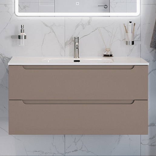 BelBagno Тумба под раковину Etna 100 подвесная бежевая матовая – фотография-2