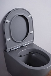 Esbano Унитаз Azalea подвесной безободковый серый матовый – фотография-8