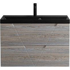 BelBagno Мебель для ванной Vittoria 100 подвесная Pino с раковиной BB1000/450-LV-ART-AST-NERO – фотография-2