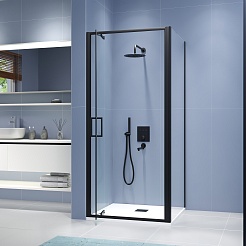 RGW Душевой уголок Stilvoll SV-145B (SV-05B + Z-050-2B) 100x110 профиль черный стекло прозрачное – фотография-3