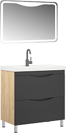 Corozo Мебель для ванной Лиана 80 дуб/графит – фотография-1