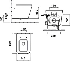 Esbano Унитаз Gartez подвесной безободковый черный матовый – фотография-6