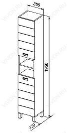 Aquanet Пенал для ванной "Сити" белый – фотография-2