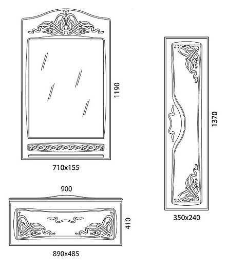  Мебель для ванной "Vittoria 90" ваниль – фотография-4