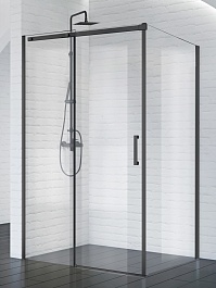 BelBagno Душевой уголок Acqua 130/90 ACQUA-AH-1-130/90-C-NERO стекло прозрачное – фотография-1
