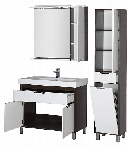 Aquanet Зеркальный шкаф "Гретта 100" венге (173996) – фотография-6