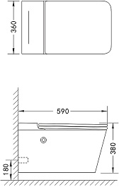 Azario Унитаз подвесной AZ-101C импульсный безободковый с инсталляцией белый – фотография-17