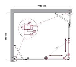BelBagno Душевой уголок Luce 120/100 LUCE-AH-22-120/100-P-Cr профиль хром стекло рифленое – фотография-4