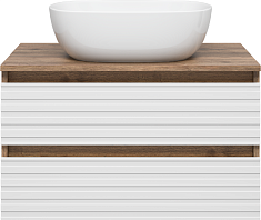 Brevita Тумба под раковину Dakota 70 подвесная дуб галифакс олово/белая