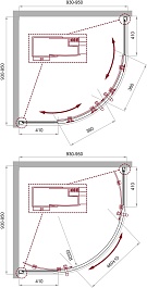 BelBagno Душевой уголок Uno 95/95 UNO-195-R-2-95-C-Cr стекло прозрачное – фотография-7
