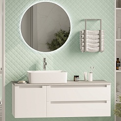 Brevita Тумба с раковиной Cargo 120 подвесная белая матовая – фотография-11