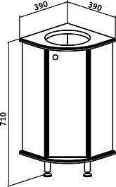Runo Мебель для ванной Браво 40 угловая – фотография-4