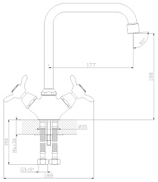 Rossinka Смеситель Q02-72 для кухонной мойки – фотография-2