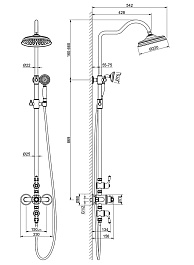 Aquatek Душевая система Классик AQ2563PG с термостатом, полированное золото – фотография-6