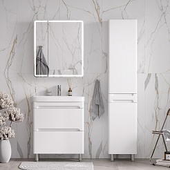 Equil Тумба под раковину Nice 80 2 ящика напольная белая – фотография-5