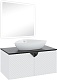 Runo Тумба с раковиной Андорра 85 Terzo подвесная белая матовая/черная – фотография-18