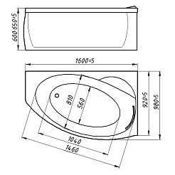 Фэма Ванна из литьевого мрамора Аделина 160 левая – фотография-2