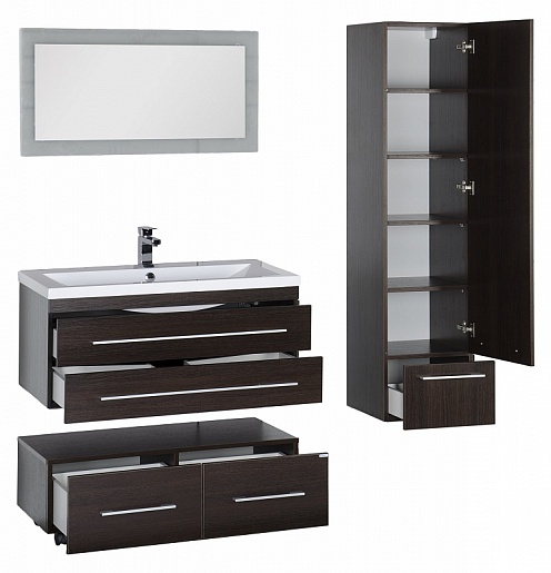 Aquanet Тумба подкатная "Нота 100" венге – картинка-11