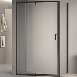 RGW Душевой уголок Passage PA-078B (PA-008B + Z-050-2B) 90x100 профиль черный стекло прозрачное – фотография-1