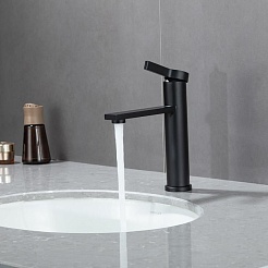 Frap Смеситель для раковины H899 F10899-16 черный – фотография-2