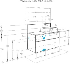 Акватон Мебель для ванной Мишель 100 дуб эндгрейн/белый – фотография-15