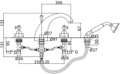 Cezares Смеситель GOLF-BVD-02 на борт ванны – фотография-2