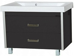 Misty Тумба с раковиной Джулия QVATRO 105 черная – фотография-1