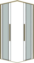 Grossman  Душевой уголок Galaxy 70x70x195 профиль золото сатин стекло прозрачное – фотография-2