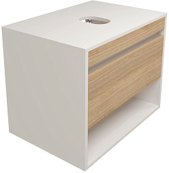 Teymi Тумба с раковиной Ritta 65 Lori 50 подвесная белый/дуб – фотография-7