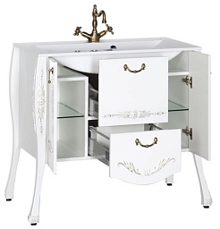 Aquanet Комплект Мебели "Виктория 90" белый/золото – фотография-3