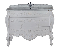 Demax Тумба с раковиной "Афины 120" белая ретро – фотография-1