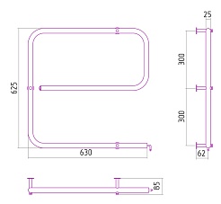 Стилье Полотенцесушитель электрический №05 G-образный 600х600 – фотография-2