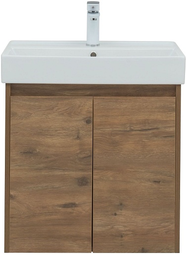 Aquanet Тумба с раковиной Nova Lite 60 2 дверцы подвесная дуб рустикальный – картинка-3